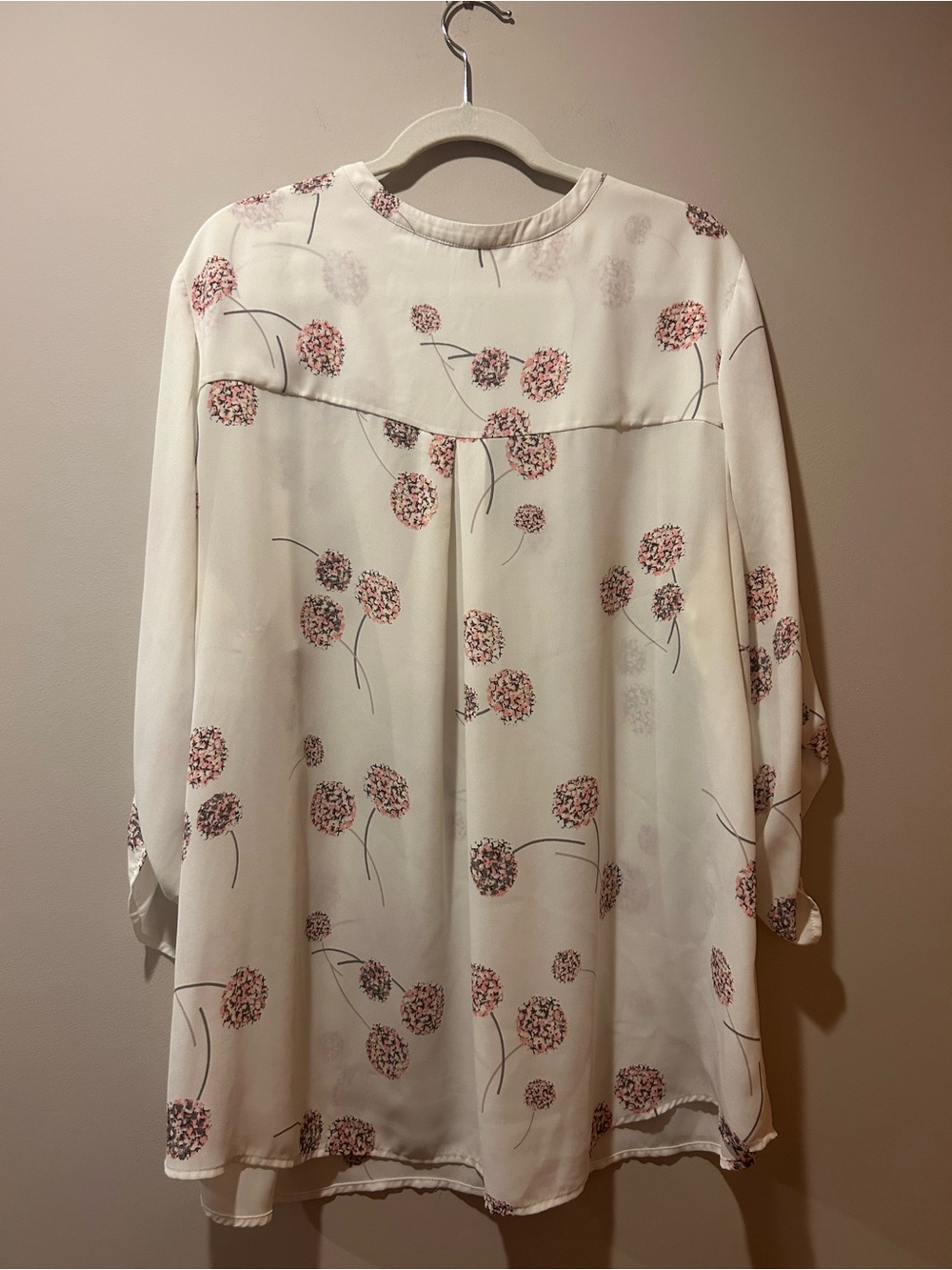 Daniel Rainn Womens Plus Size 3x Floral White Semi Sheer Boho Coquette Top Short - Picture 3 of 4
